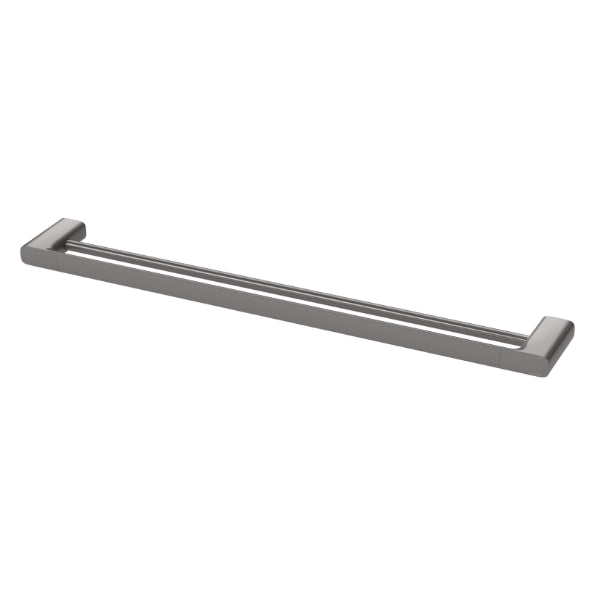 Phoenix Nuage Double Towel Rail 800mm in Brushed Carbon - The Blue Space