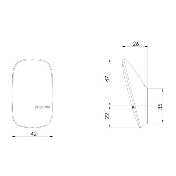 Phoenix Nuage Robe Hook Technical Drawing - The Blue Space
