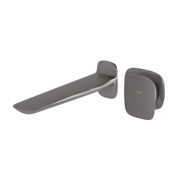 Phoenix Nuage Wall Basin/Bath Mixer Set 200mm in Brushed Carbon - The Blue Space