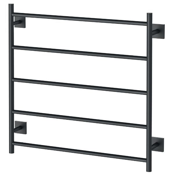 Phoenix Radii Heated Towel Ladder 750mm Matte Black - The Blue Space