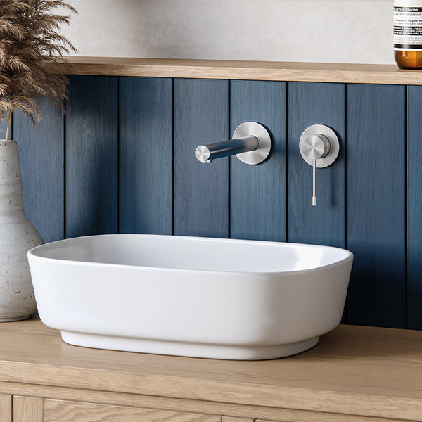 Phoenix Vivid Slimline Shower/Wall Mixer 316 Stainless Steel Lifestyle Image - The Blue Space