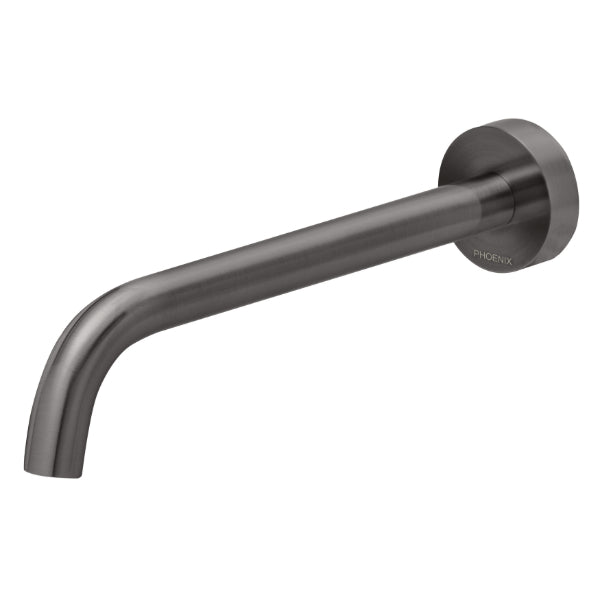 Phoenix Vivid Slimline Bath Outlet 230mm Curved in Brushed Carbon - The Blue Space