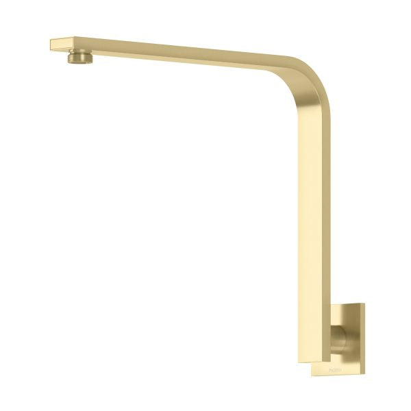 Phoenix Vivid Slimline Shower Arm Square Plate Brushed Gold - The Blue Space