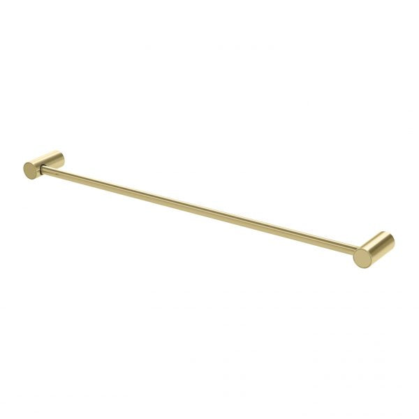 Phoenix Vivid Slimline Single Towel Rail Brushed Gold 600mm - The Blue Space