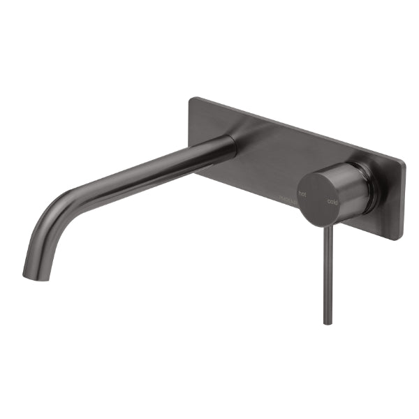 Phoenix Vivid Slimline Wall Basin Mixer 230mm in Brushed Carbon - The Blue Space