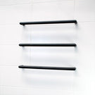 Radiant 12V Single Bar Round Heated Towel Rail Matte Black - The Blue Space