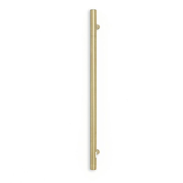 Radiant 12V Vertical Round Single Bar Narrow/Small Heated Towel Rail Light Gold - The Blue Space