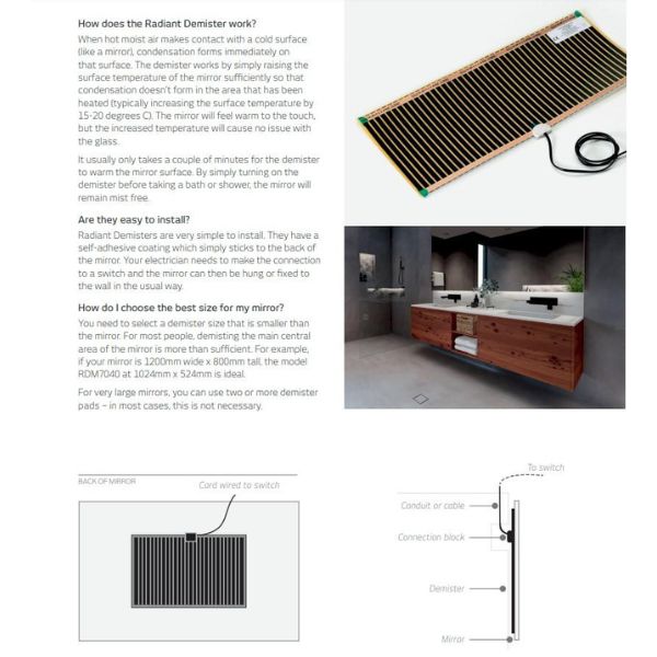 Radiant Mirror Demisters Information | The Blue Space