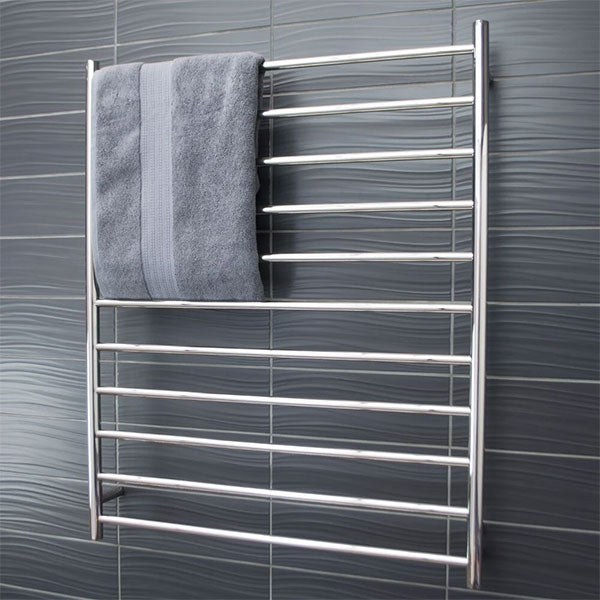 Radiant Round 11 Bar Heated Towel Ladder 900 x 1100 Polished - The Blue Space