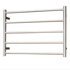Radiant Round 5 Bar Heated Rail 750x550 Brushed Nickel - The Blue Space