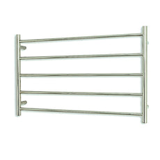 Radiant Round 5 Bar Heated Towel Rail 950 x 600 Polished Stainless Steel - The Blue Space