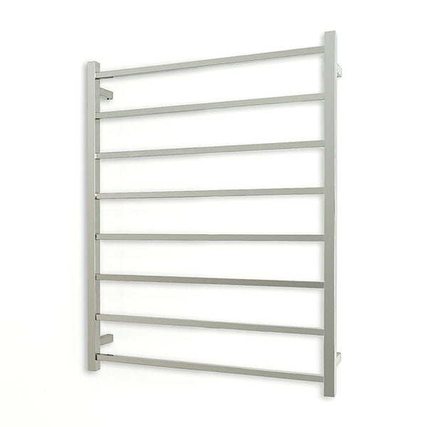 Radiant Square 8 Bar Heated Towel Ladder 800x1000 Polished Stainless Steel - The Blue Space