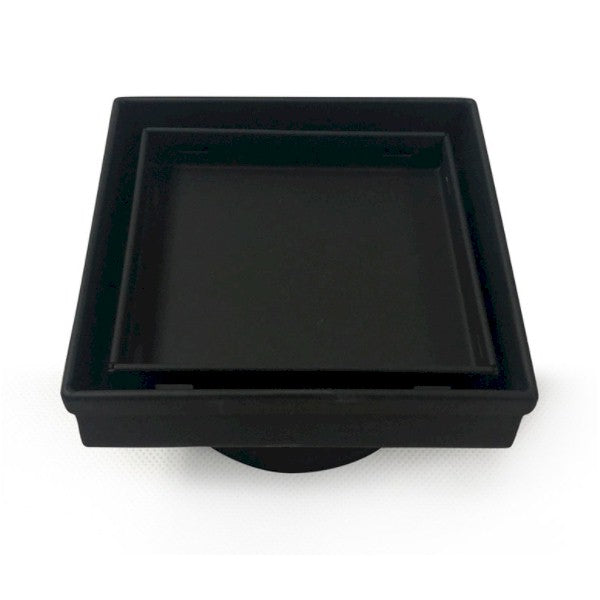 Radiant Tile Insert Square Floor Waste - Matte Black | The Blue Space