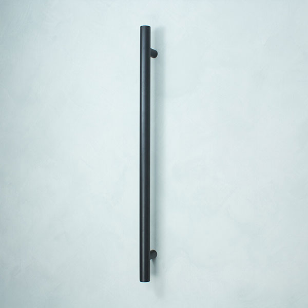 Radiant Vertical Round Single Bar Heated - Matte Black - The Blue Space