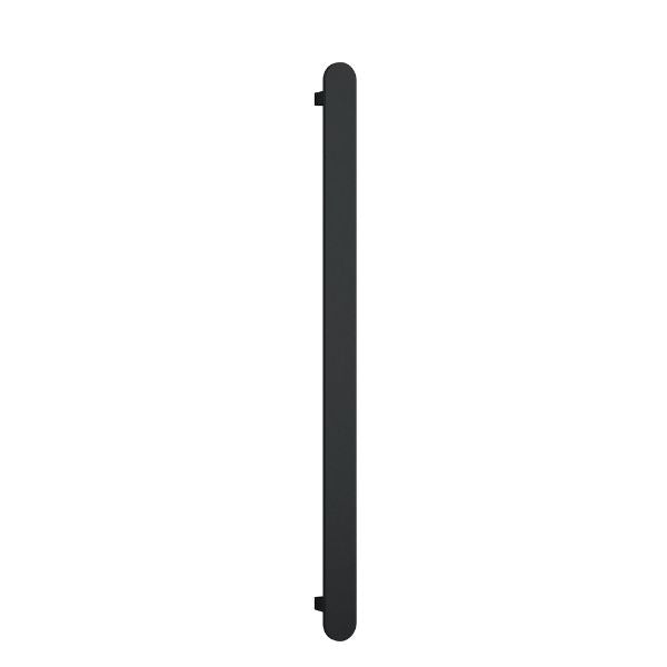 Thermogroup 12V Flat Pill Single Bar Round Vertical Heated Towel Rail Matte Black - The Blue Space