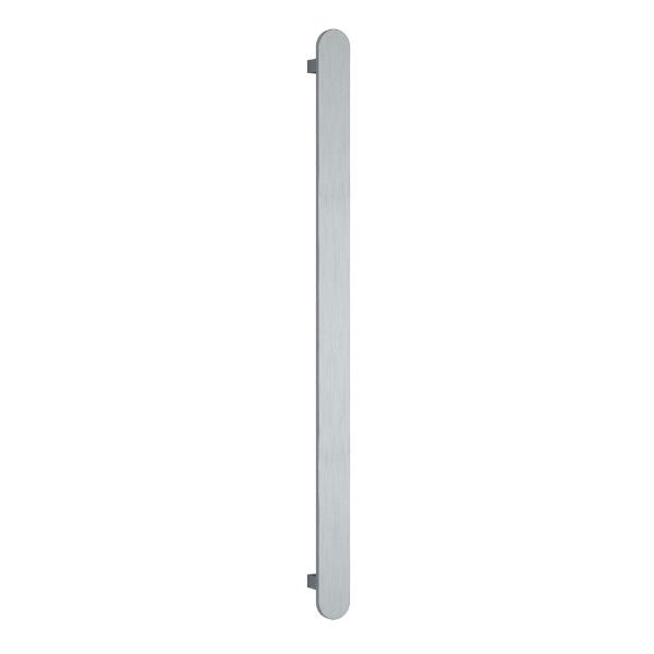 Thermogroup 12V Flat Pill Single Bar Vertical Heated Towel Rail Brushed Stainless Steel - The Blue Space