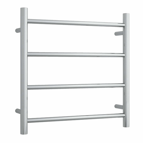 Thermogroup 240V 4 Bar Straight Round Heated Towel Ladder Polished Stainless Steel - The Blue Space