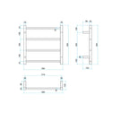 Technical Drawing; Thermogroup 4 Bar 550mm Heated Towel Ladder 