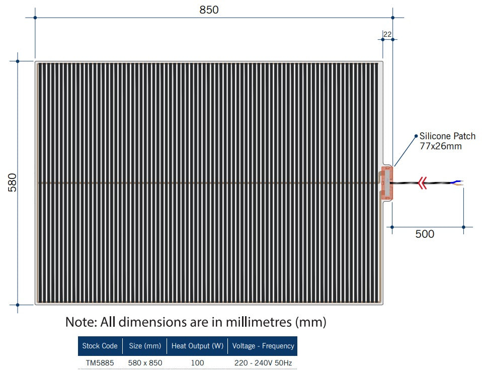 Technical Drawing: Thermogroup Demister 580mm TM5885