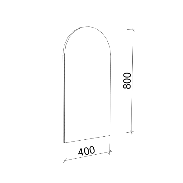 Timberline Church Mirror 400mm Technical Drawing - The Blue Space