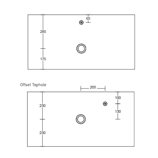 Timberline Elite Above Counter Basin Technical Drawing - The Blue Space