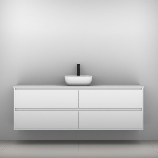 Timberline Grange Wall Hung Vanity with Silksurface Top & Basin 1800mm Single Bowl - The Blue Space