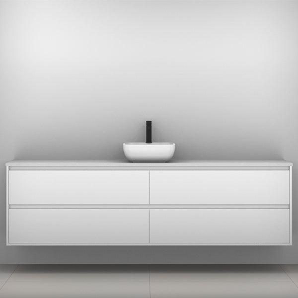 Timberline Grange Wall Hung Vanity with Silksurface Top & Basin 2100mm Single Bowl - The Blue Space