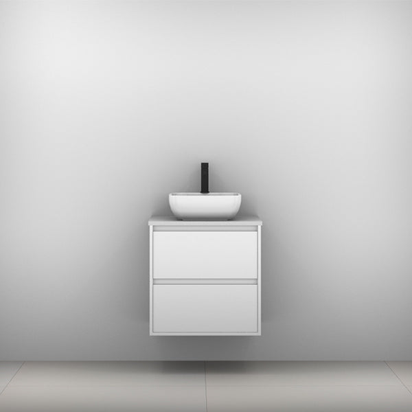 Timberline Grange Wall Hung Vanity with Silksurface Top & Basin 600mm Single - The Blue Space