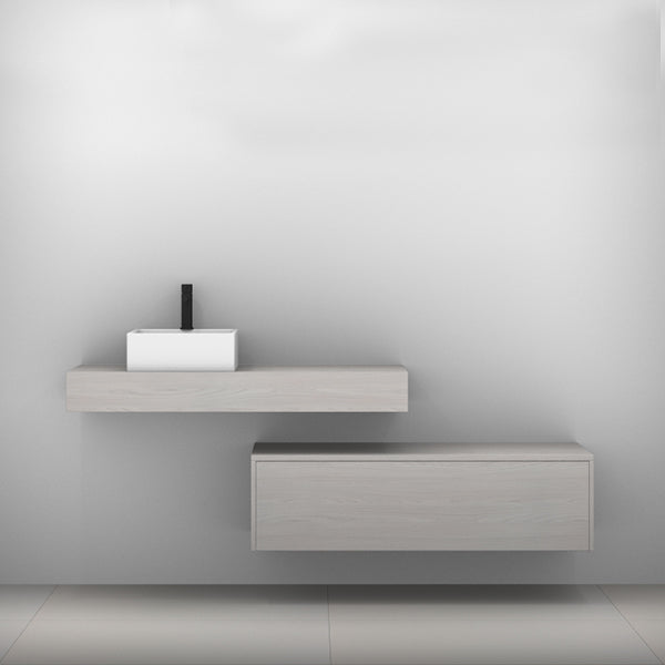 Timberline Milan Wall Hung Vanity with Above Counter Basin 1200mm Single Bowl - The Blue Space