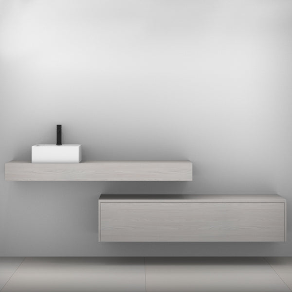 Timberline Milan Wall Hung Vanity with Above Counter Basin 1800mm Single Bowl - The Blue Space