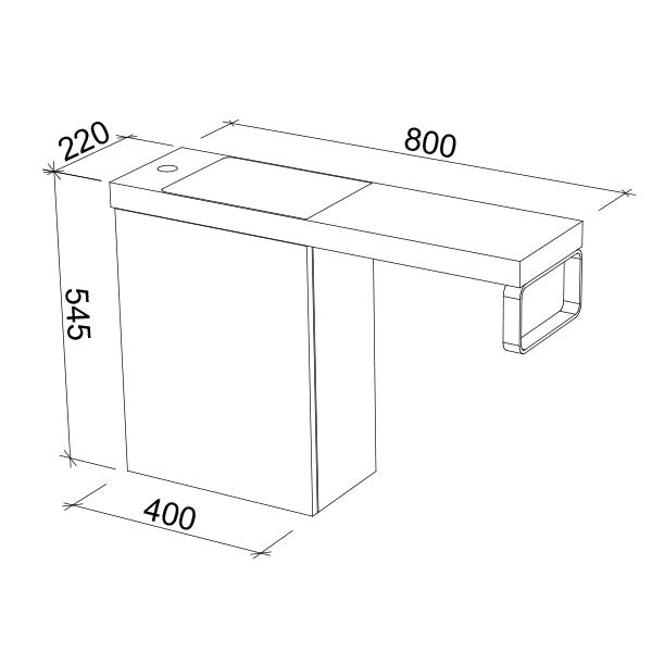 Timberline Oscar Wall Hung Vanity 800mm Top 400mm Cabinet - The Blue Space