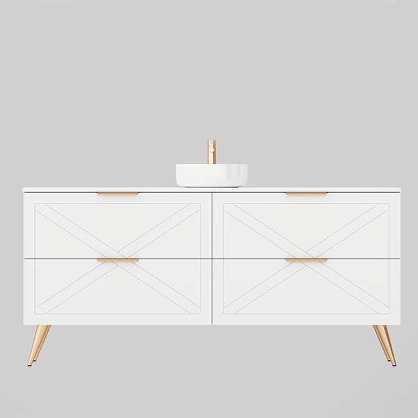 The Sutherland House Collection, Farmhouse 1800mm single bowl vanity with Allure above counter basin - The Blue Space