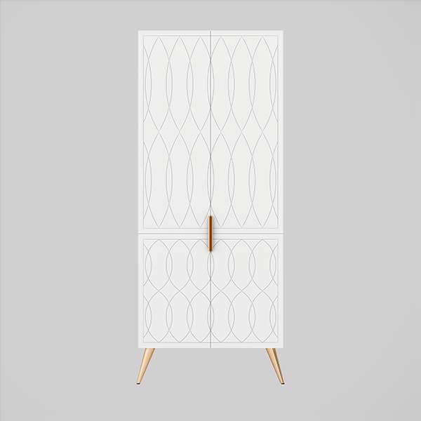 Timberline Sutherland House Storage Cabinet 800mm Deco With Angled Legs - The Blue Space