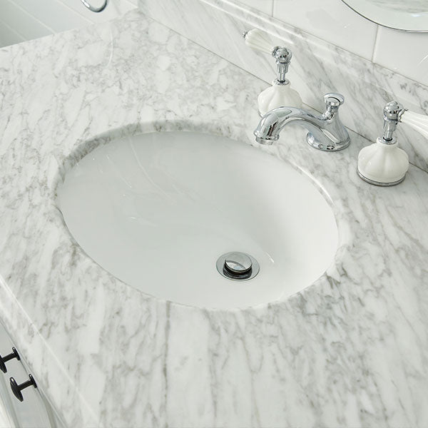 Turner Hastings Coventry 75 x 55 Vanity With White Marble Top Top View - The Blue Space
