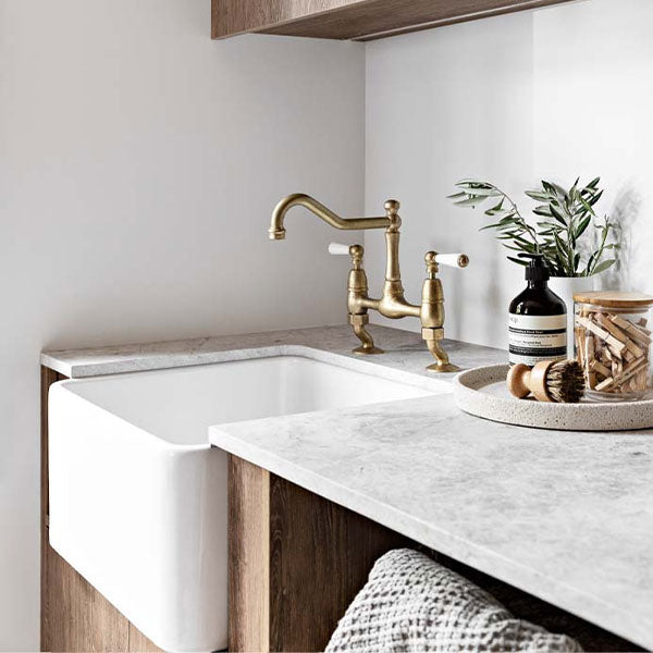 Turner Hastings Novi 50 x 46 Fine Fireclay Butler Sink Lifestyle - The Blue Space