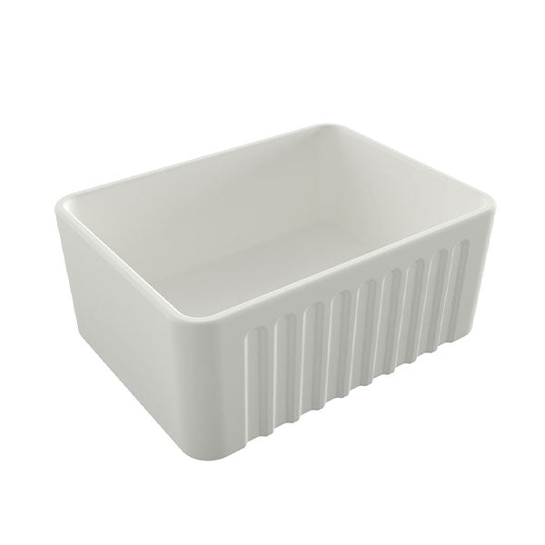 Turner Hastings Novi 61 x 46 Universal Flat or Ribbed Fireclay Butler Sink Matte White - The Blue Space
