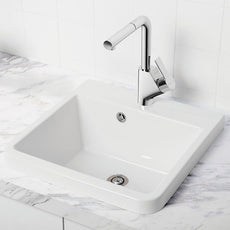 Turner Hastings Ravine 51 x 51 Fine Fireclay Inset Sink Lifestyle Image - The Blue Space