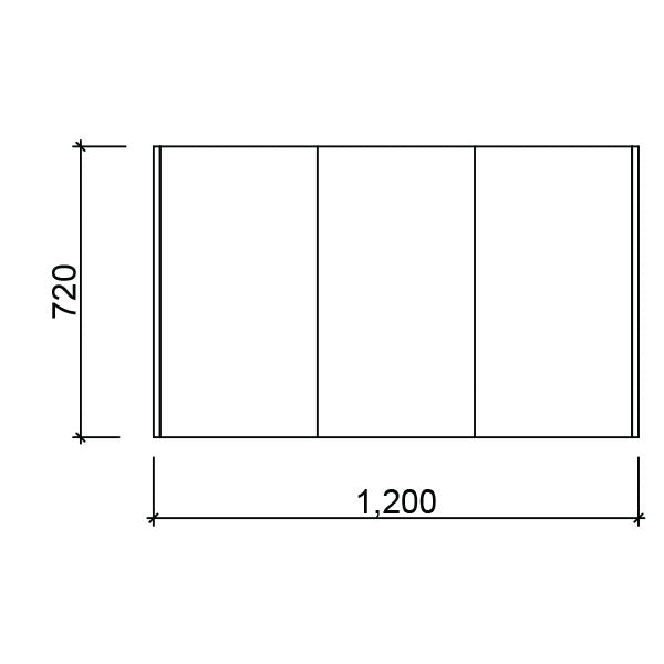 Technical Drawing - Timberline Denver Shaving Cabinet 1200mm