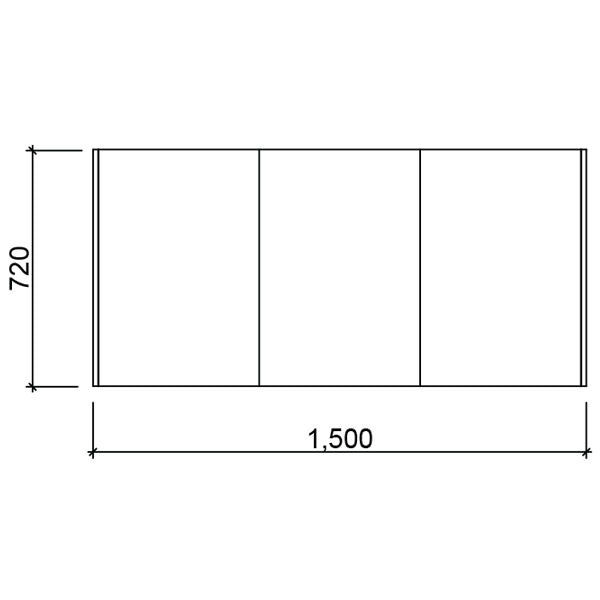 Technical Drawing - Timberline Denver Shaving Cabinet 1500mm