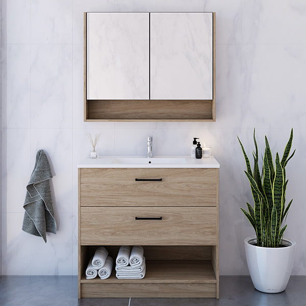 Timberline Kansas Floor Standing Vanity 600mm-1800mm with Regal Acrylic Top - The Blue Space