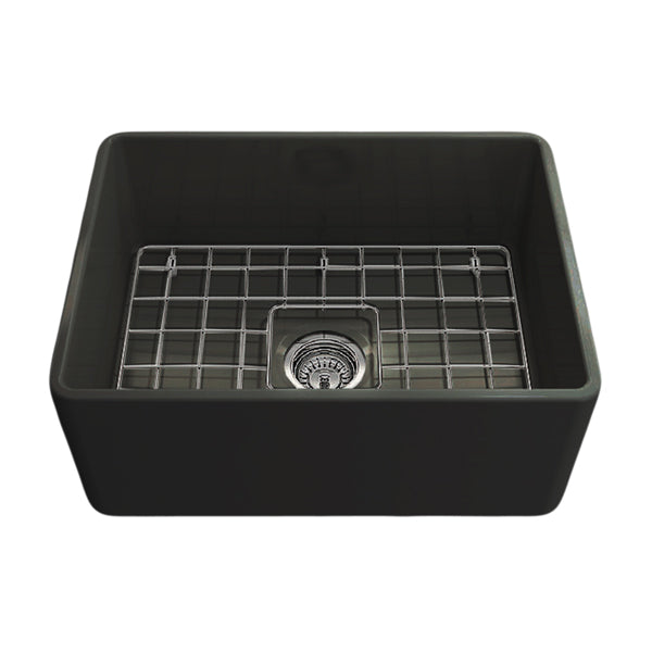 Turner Hastings Novi 60 x 46 Fine Fireclay Butler Sink - Matte Black flat front
