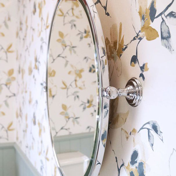 Turner Hastings Mayer Pivot Oval Mirror - Chrome Heritage Style Bathroom Mirror - The Blue Space