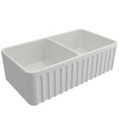 Turner Hastings Novi Fireclay Double Butler Sink, Ribbed Front - The Blue Space