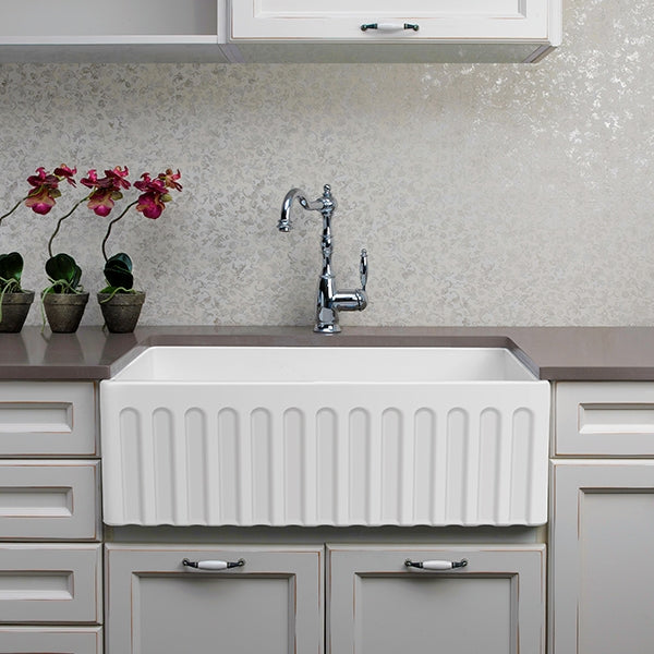 Turner Hastings Novi Fireclay Single Butler Sink, Universal Flat or Ribbed - The Blue Space