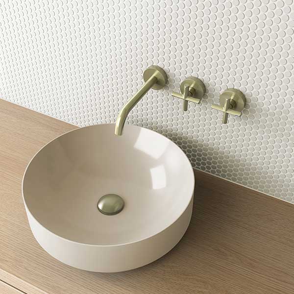 Phoenix Vivid Slimline Plus Wall Basin/Bath Hostess Set 180mm Brushed Gold online at the Blue Space