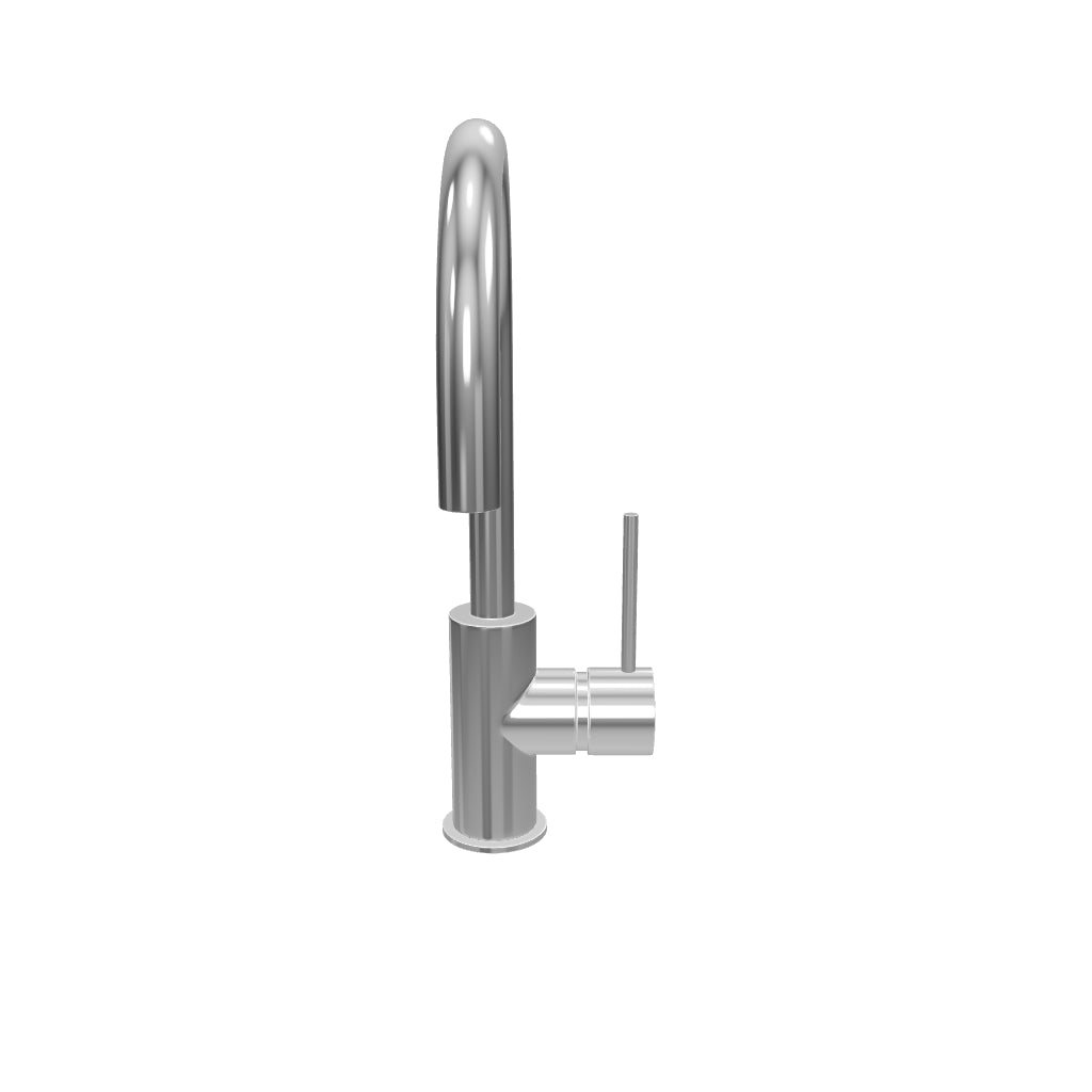 Phoenix Vivid Slimline Side Lever Sink Mixer 160mm Gooseneck Chrome 3D Model - The Blue Space