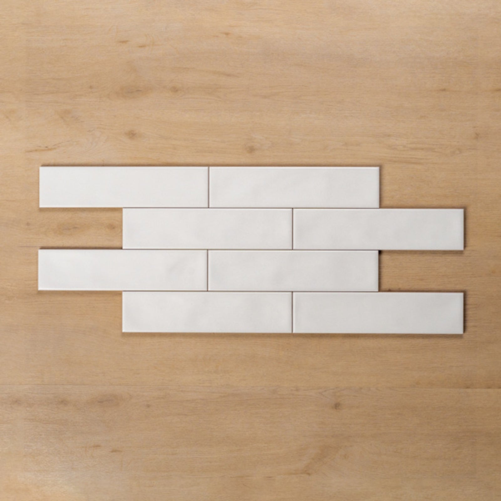 Brick Whitehaven White Wavy Satin Ceramic Subway Tile 68x280mm HAMWHS13 - The Blue Space