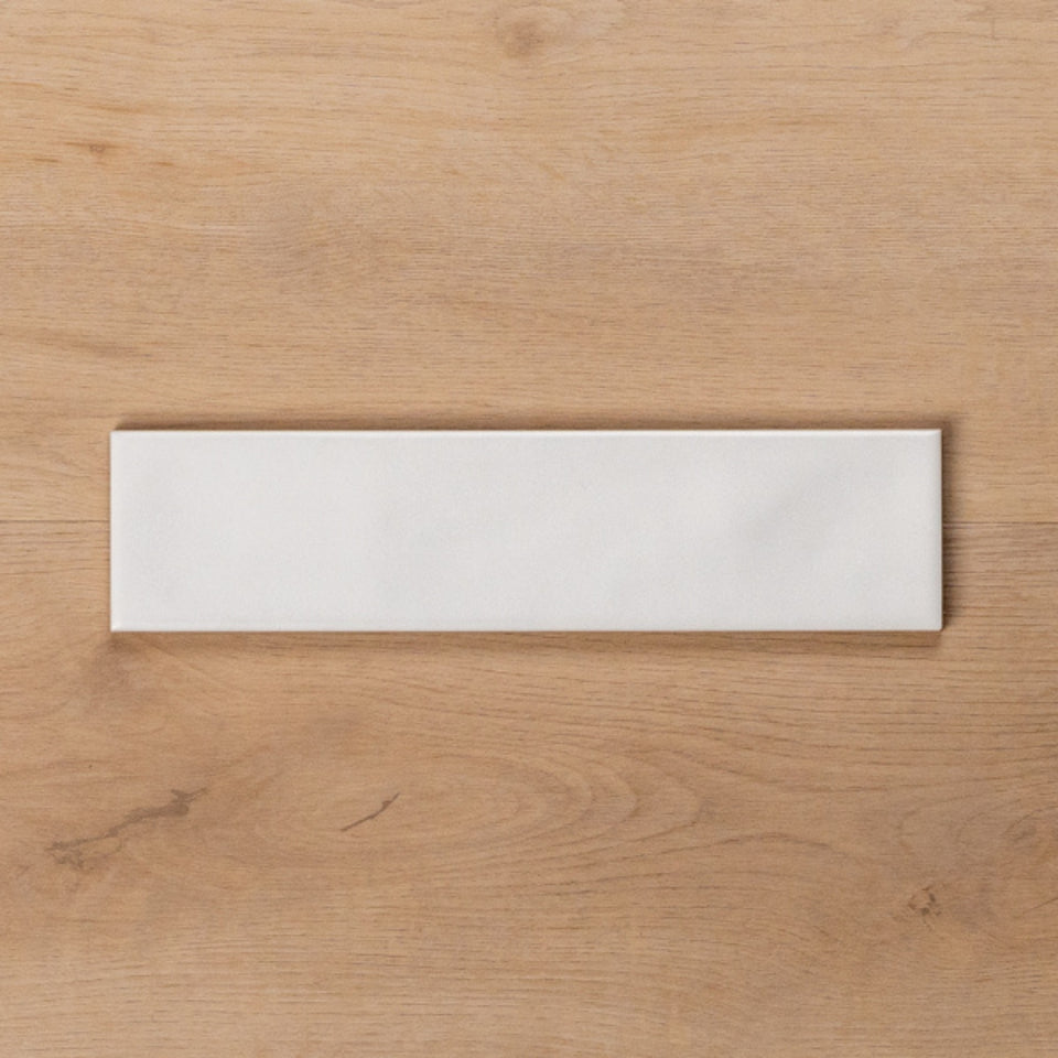 Whitehaven White Wavy Satin Ceramic Subway Tile 68x280mm