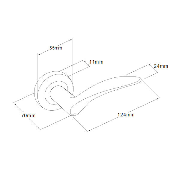 Technical Drawing - Zanda Apollo Privacy Set Satin Chrome