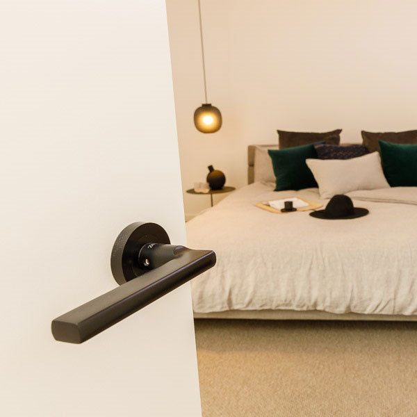 Zanda Epic Passage Set Matte Black | Bedroom passage door handles online at The Blue Space